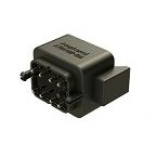 Black thermoplastic DIP Connector with multiple terminal options optimized for temperature ranges minus 55 to plus 125 degrees Celsius