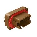 Durable DIP Connector featuring brown thermoplastic shell and various terminal options designed for performance in extreme temperatures